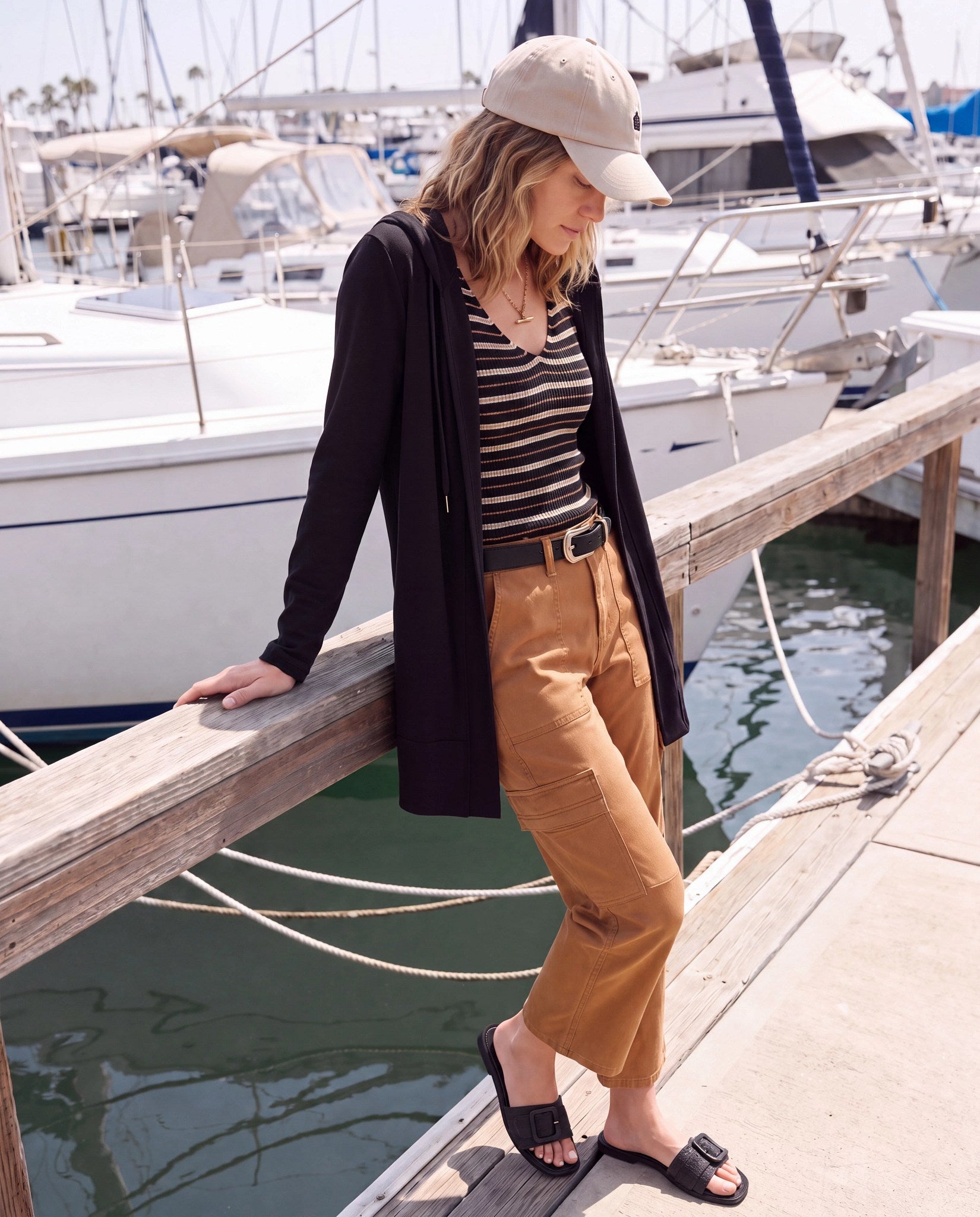 Black $|& SEAS Over The Falls Cardigan - SOF Side