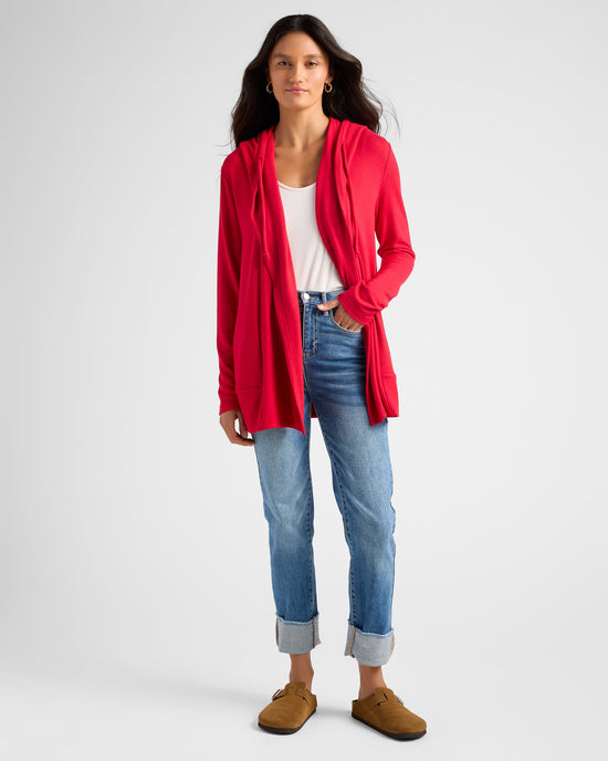 Chili Pepper $|& SEAS Over The Falls Cardigan - SOF Full Front