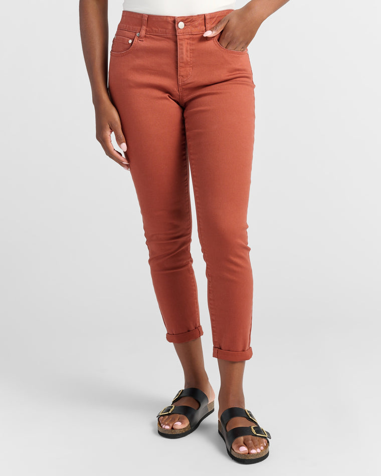 Maple Syrup $|& SEAS Cyndi Cuffed Ankle Skinny Jeans - SOF Front