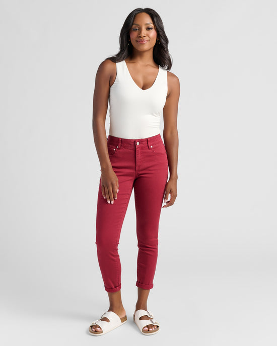 Rosewood $|& SEAS Cyndi Cuffed Ankle Skinny Jeans - SOF Full Front