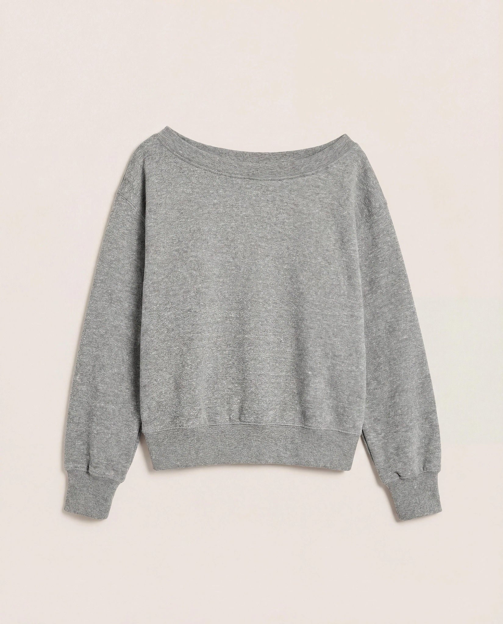 Heather Grey $|& Interval Fleece One Shoulder Pullover - Hanger Detail