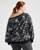 Black/Grey Camo $|& Interval Camo One Shoulder Pullover - SOF Back