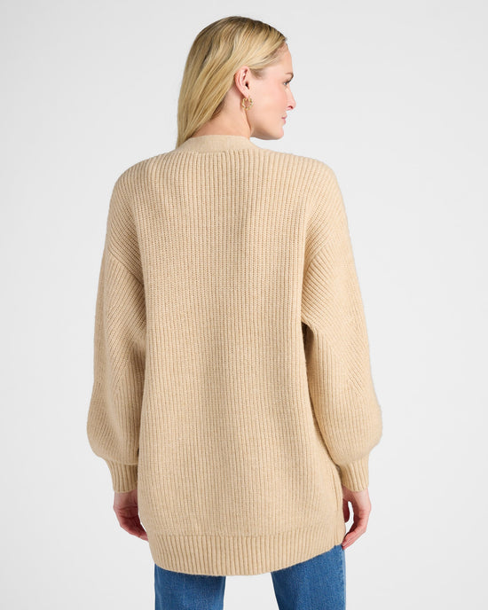 Oatmeal $|& Citrus Ribbed Knit Cardigan - SOF Back