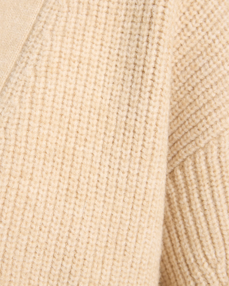 Oatmeal $|& Citrus Ribbed Knit Cardigan - SOF Detail