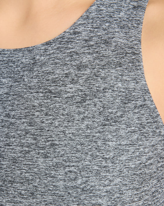 Heather Grey $|& Interval Motion Racerback Sports Bra - SOF Detail