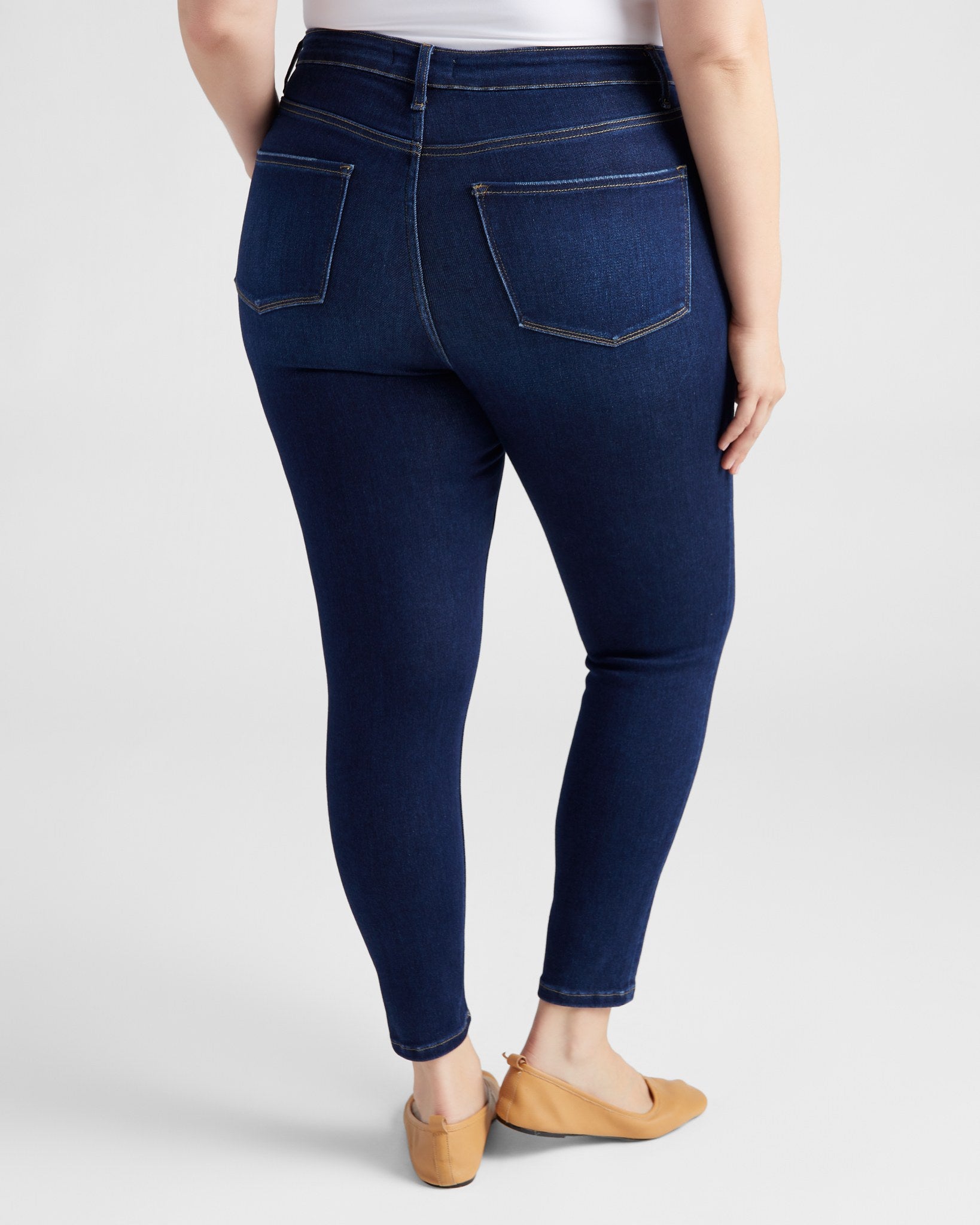 Dark Denim $|& Lovervet High Rise Ankle Skinny Jeans - SOF Back