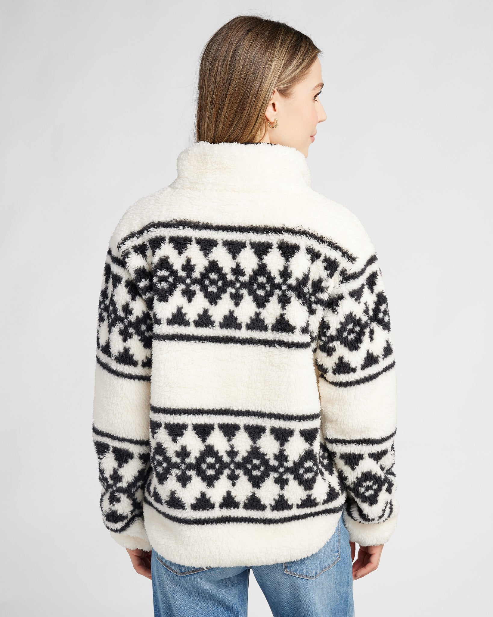 SEAS Printed Sherpa Quarter Zip - Cozy Aztec Pullover – Wantable