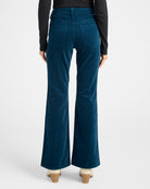 Teal $|& Dear John Rosa Mid Rise Velvet Flare Leg Pants - SOF Back