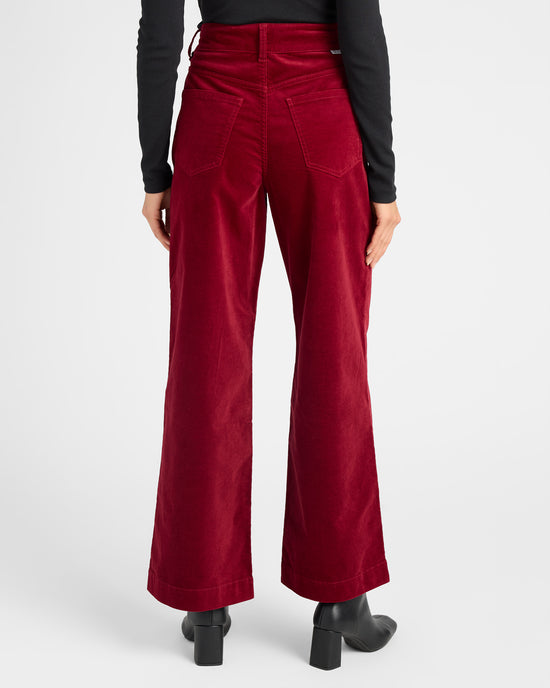 Burgundy $|& Dear John Audrey Super High Rise Velvet Pants - SOF Back