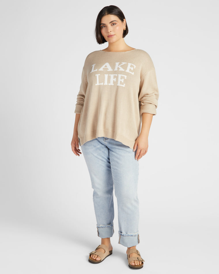 Taupe $|& Gilli Lake Life Long Sleeve Top - SOF Full Front