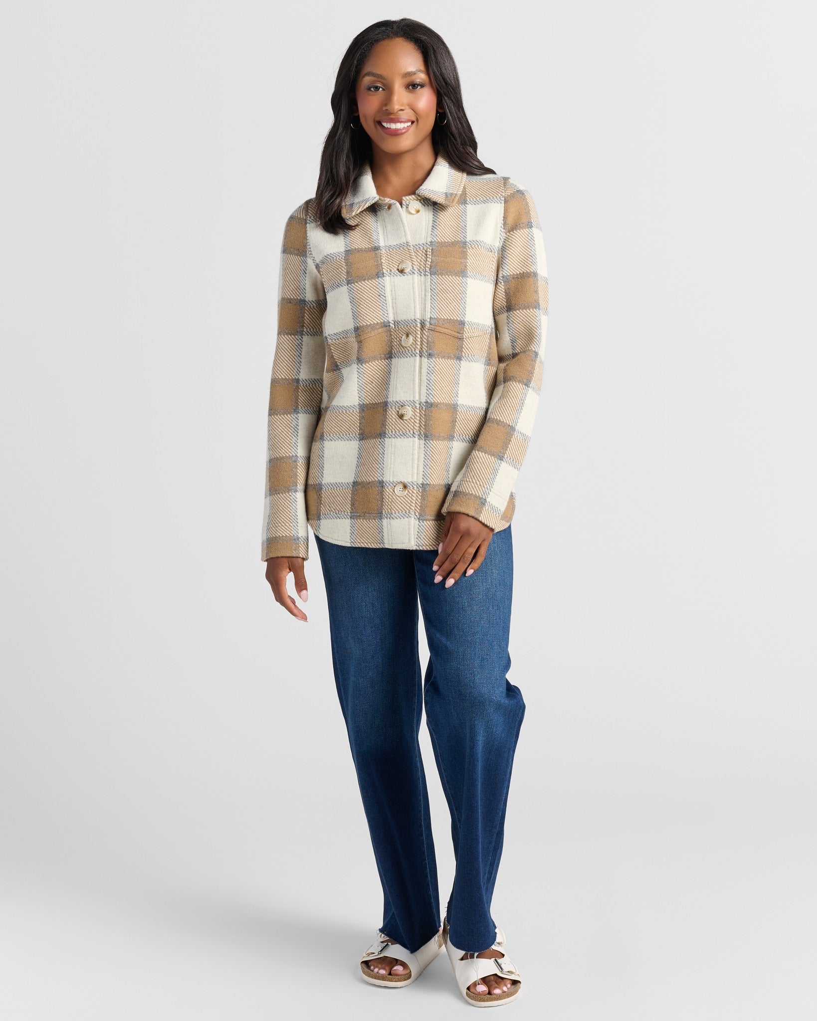 Cream Gray Bronze $|& Thread & Supply Leah Cashmere Blend Coat - SOF Full Front