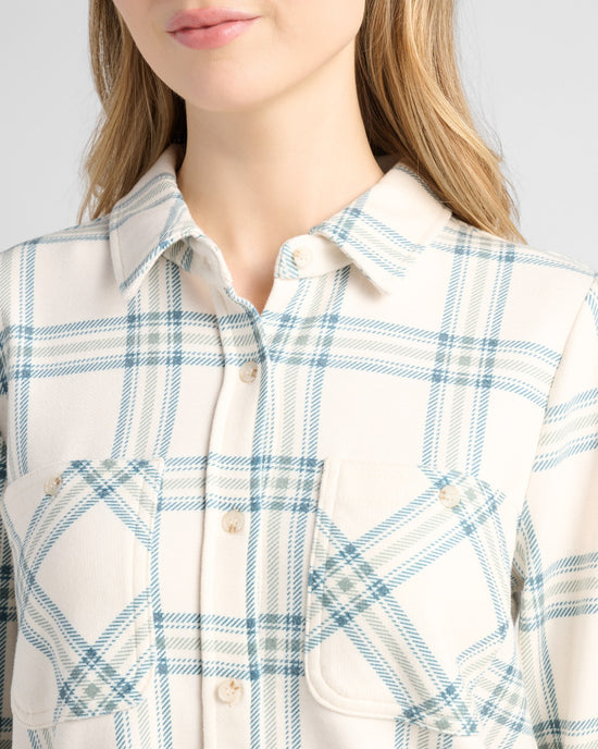 Ivory Mint Plaid $|& Thread & Supply Lewis Plaid Shirt - SOF Detail