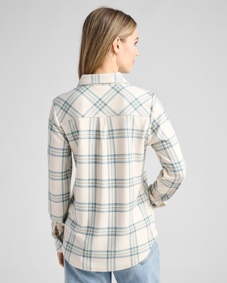 Ivory Mint Plaid $|& Thread & Supply Lewis Plaid Shirt - SOF Back