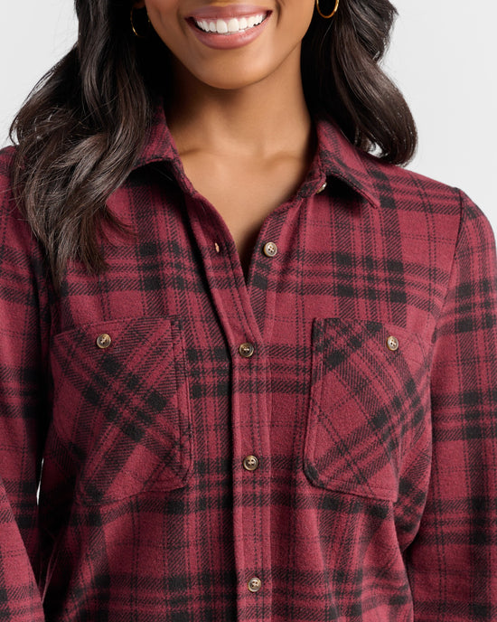 Burgundy Plaid $|& Thread & Supply Lewis Plaid Shirt - SOF Detail