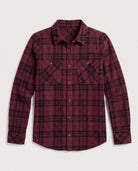 Burgundy Plaid $|& Thread & Supply Lewis Plaid Shirt - Hanger Detail