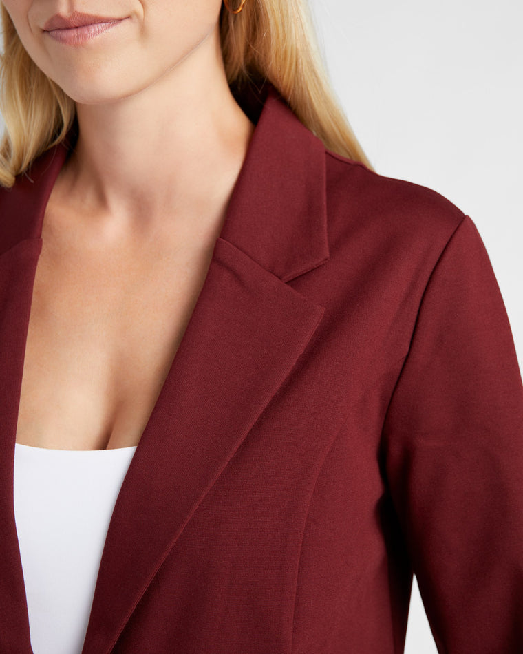 Bordeaux $|& Liverpool Boyfriend Blazer - SOF Detail