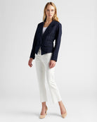 Lapis Indigo Stripe $|& Liverpool Notch Collar Blazer - SOF Full Front