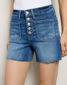Manifest $|& Lovervet High Rise Shorts with Patch Pockets - SOF Front