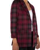 Blackberry Tartan Plaid $|& Liverpool Boyfriend Blazer - VOF Detail