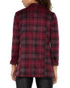 Blackberry Tartan Plaid $|& Liverpool Boyfriend Blazer - VOF Back