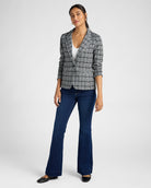 Black Grey Plaid $|& Liverpool Fitted Blazer - SOF Full Front