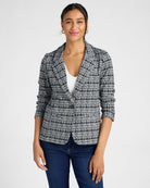 Black Grey Plaid $|& Liverpool Fitted Blazer - SOF Front