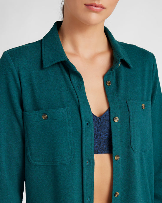 Heather Ocean $|& Thread & Supply Lewis Shirt - SOF Detail