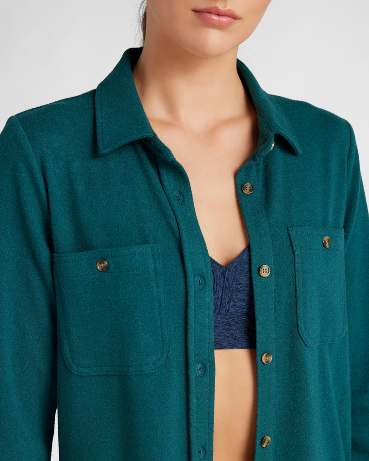 Heather Ocean $|& Thread & Supply Lewis Shirt - SOF Detail