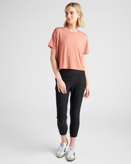 Peach Blossom Pink $|& Interval Metallic Boxy Graphic Tee-Brunch Is Calling - SOF Full Front