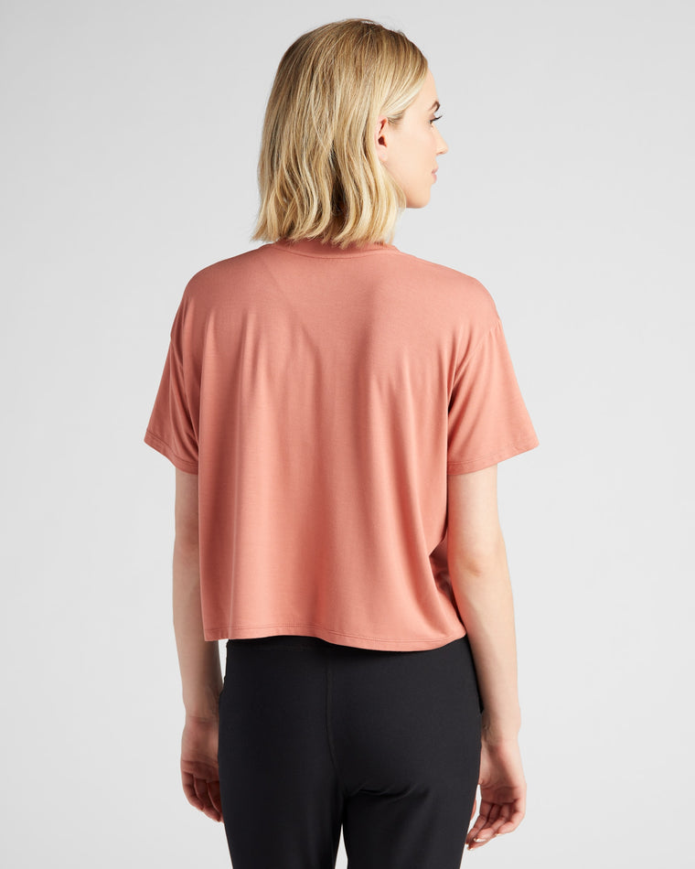 Peach Blossom Pink $|& Interval Metallic Boxy Graphic Tee-Brunch Is Calling - SOF Back