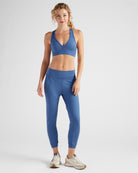 Washed Indigo $|& Interval FlowHeather Sculpt Enhearten Bra - SOF Full Front