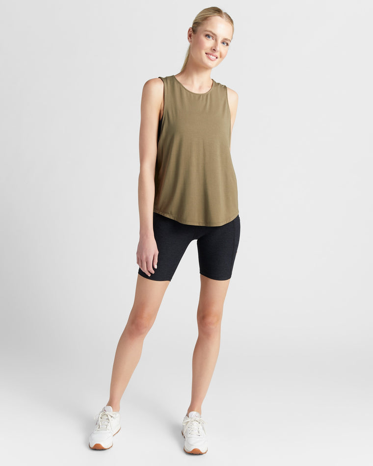 Olive Green $|& Interval Keyhole Back Tank - SOF Full Front