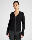 Black $|& Interval Hacci Zip Hoodie - SOF Front