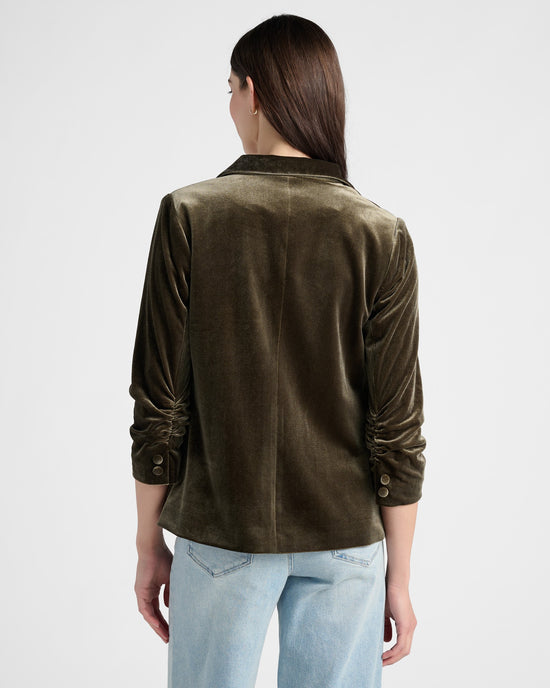 Olive $|& Skies Are Blue Velvet Blazer - SOF Back