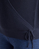 Navy $|& Interval Surplice Wrap Sweater - SOF Detail