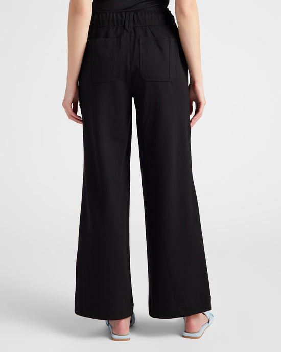 Black $|& Democracy Ableisure High Rise Ponte Wide Leg Pant - SOF Back