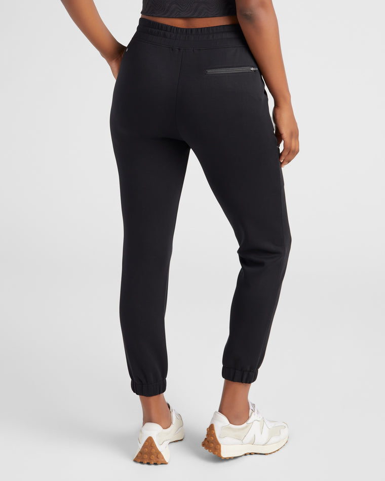 Black $|& Thrive Société Ellis Zip Pocket Jogger - SOF Back