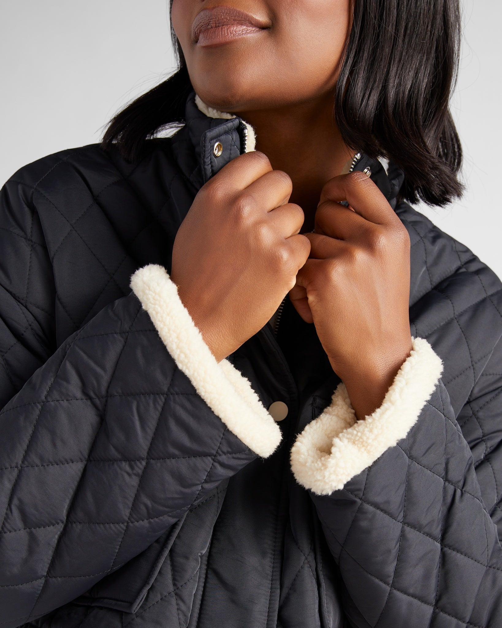 Black $|& Sadie & Sage Ashton Quilted Jacket - SOF Detail