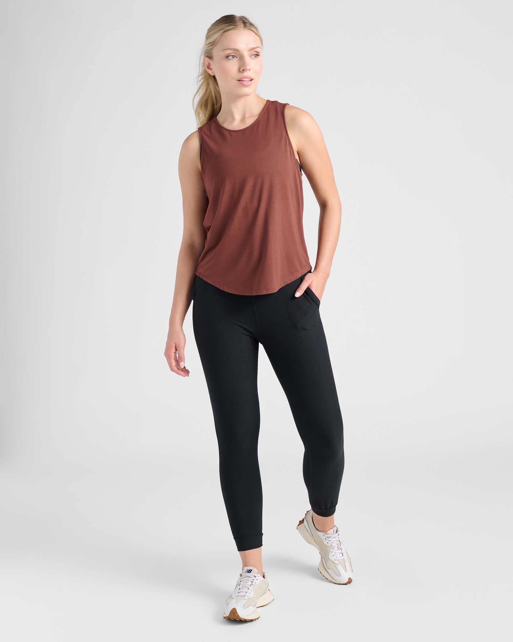 Chocolate Fondant $|& Interval Keyhole Back Tank - SOF Full Front