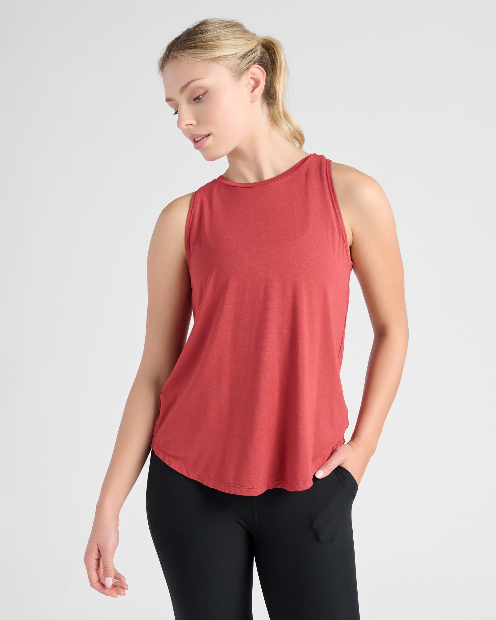 Rosewood $|& Interval Split Back Tank - SOF Front