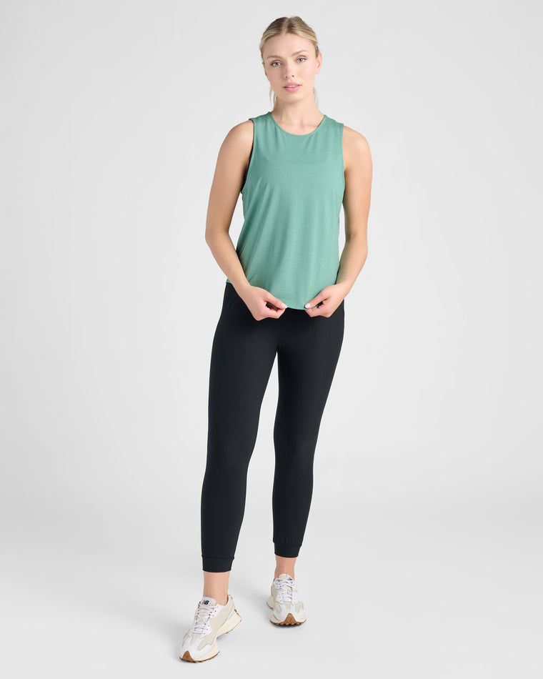 Frosty Spruce Green $|& Interval Keyhole Back Tank - SOF Full Front