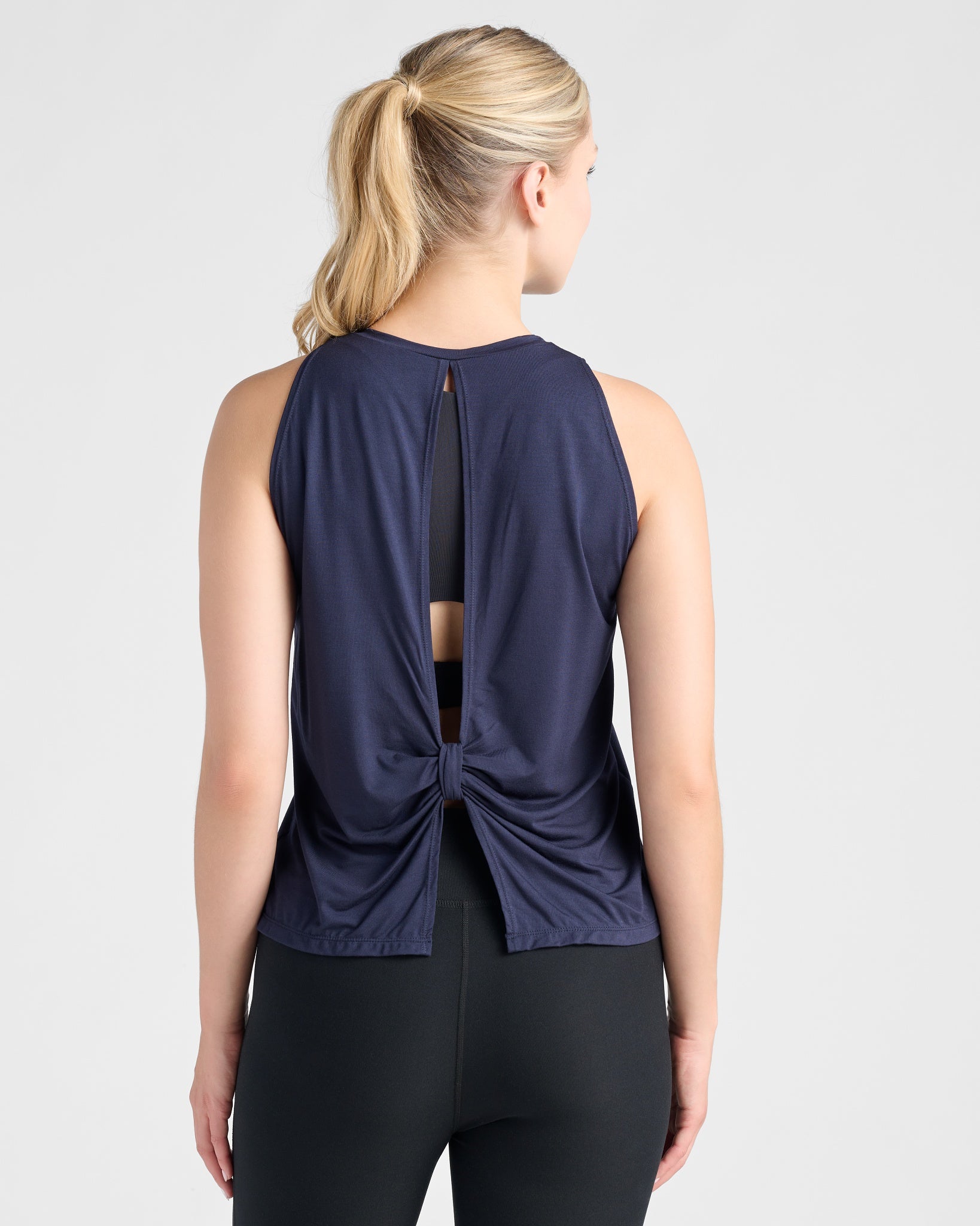 Navy $|& Interval Split Back Tank - SOF Back
