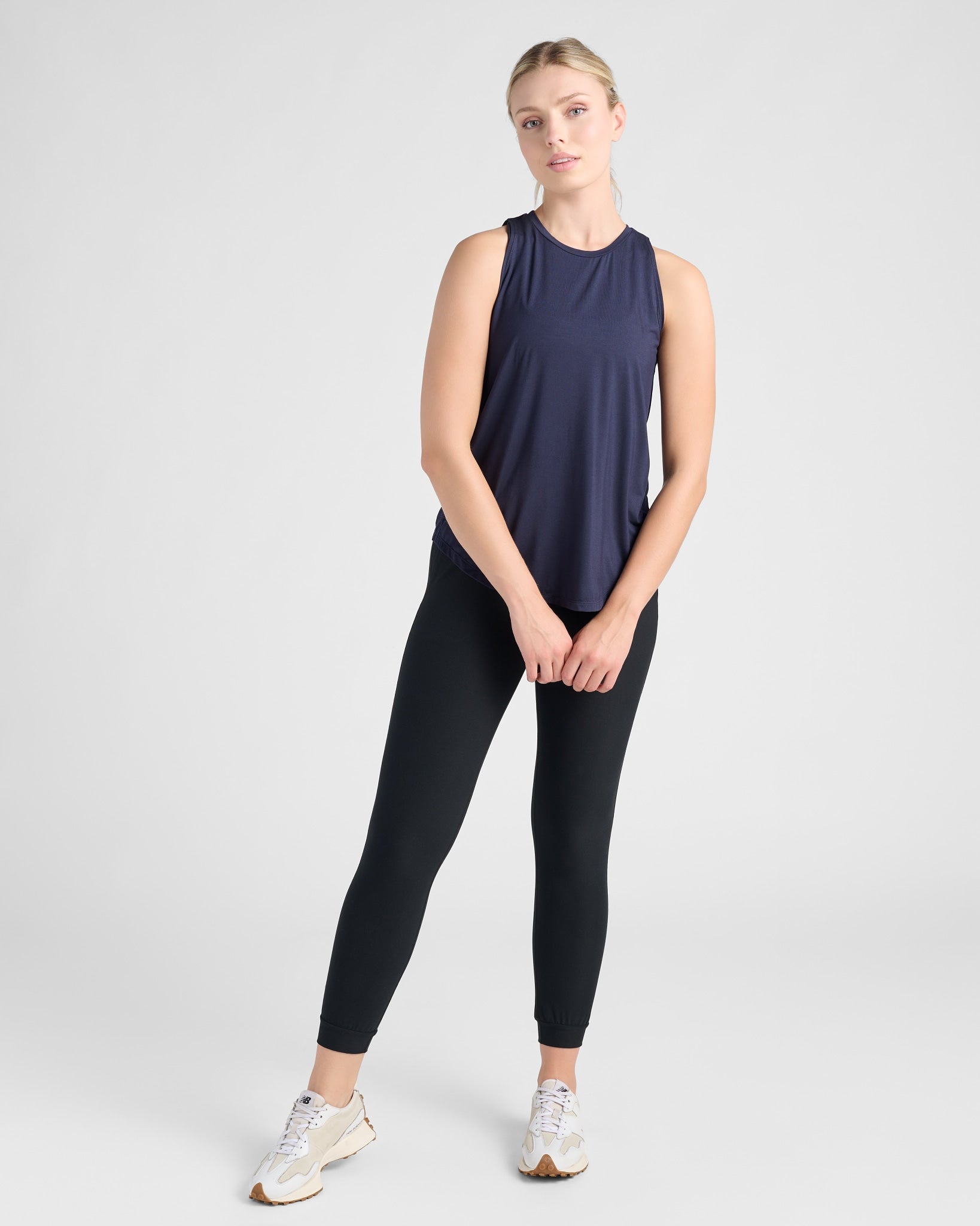 Navy $|& Interval Split Back Tank - SOF Full Front