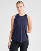 Navy $|& Interval Split Back Tank - SOF Front