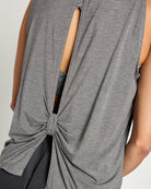 Heather Charcoal $|& Interval Split Back Tank - SOF Full Front