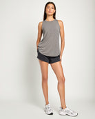 Heather Charcoal $|& Interval Split Back Tank - UGC On Fig