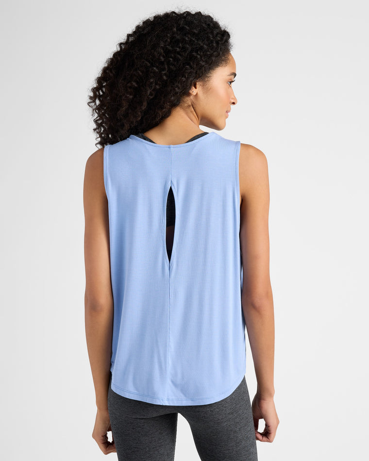 Denim Blue $|& Interval Keyhole Back Tank - SOF Back