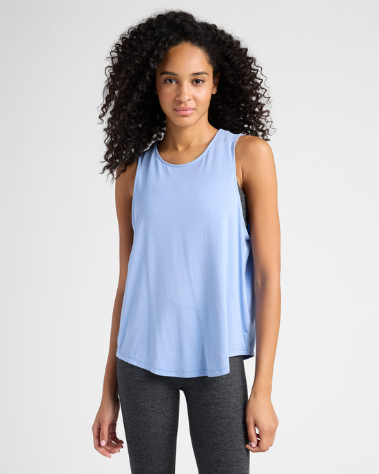 Denim Blue $|& Interval Keyhole Back Tank - SOF Front