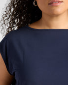 Navy $|& SEAS Brentwood Boat Neck Top - SOF Detail
