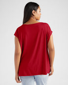 Chili Pepper $|& SEAS Brentwood Boat Neck Top - SOF Back